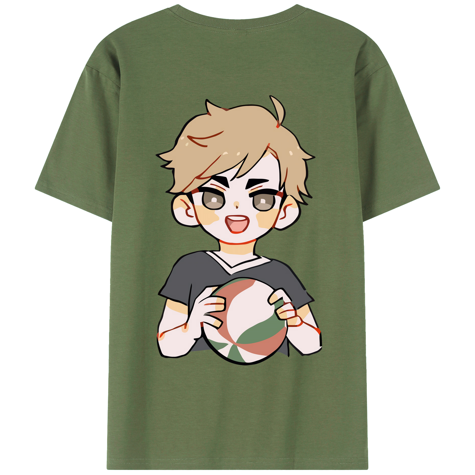（画像用） ハイキュー!! Haikyu!! 綿100％ メンズ半袖Tシャツ（バックプリント） 通気性